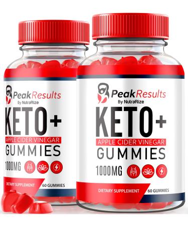 NutraRize (2 Pack) Peak Results Keto ACV Gummies Official Keto+ACV Supplement Peak Result Keto Plus ACV Gummy Keto Health Wellness & Apple Cider Vinegar PeakResults Review (120 Gummies)