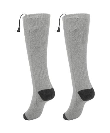 1 pair of cotton material intelligent heating socks winter skiing warm men and women universal electric heating socks thickened(grey)