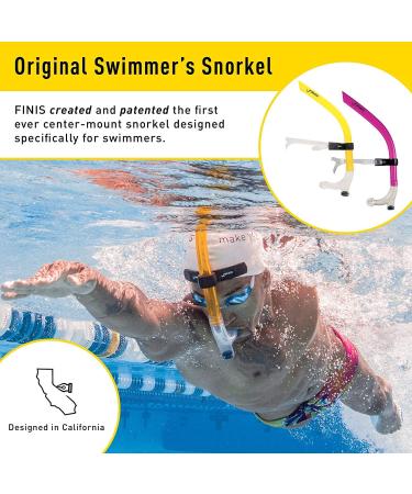 FINIS Original Center-Mount Swimmer's Snorkel - Yellow - Adult | Ideal for Lap Swimming and Swim Training - Buy Online on GoSupps.com