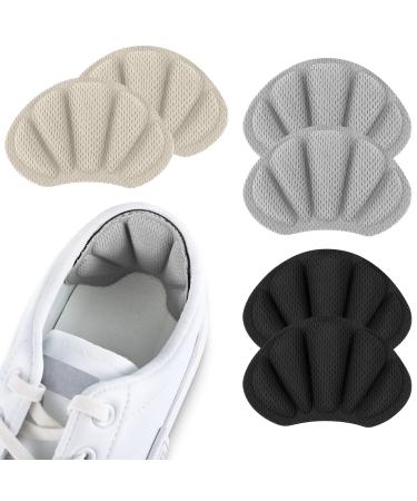 Flintronic 3 Pair Sneaker Repair Patch Heel Patch Shoe Heel Repair Sneaker Leather Heel Protector Heel Pad Repair for Most Types #4 3 Pairs-gray & Black & Beige - Buy Online on GoSupps.com