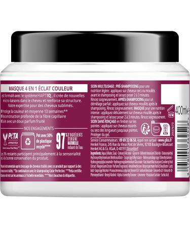 Schwarzkopf - GLISS - 4in1 Mask - Color Radiance - Cranberry Extract - Haptiq System - Creates Micro-Capillary Bonds - Colored or Highlighted Hair - Intense Care - Nourishes & Repairs - 400ml - Buy Online on GoSupps.com