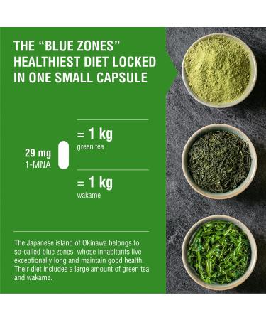 Endotelio 1-MNA Vegan Anti-Aging Supplement Optimizes NAD+ Vitamins and Minerals for Women and Men with D3 K2 B2 B6 B12 Folic Acid Zinc Iron Iodine Selenium Fatigue 30 Capsules - Buy Online on GoSupps.com