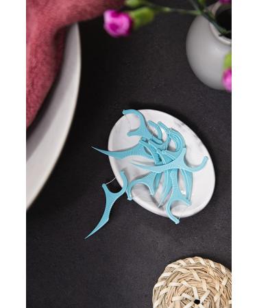 Jordan Dental Floss with Holder & Tongue Cleaner - Blue/White 36 Pieces | International Shipping - Buy Online on GoSupps.com