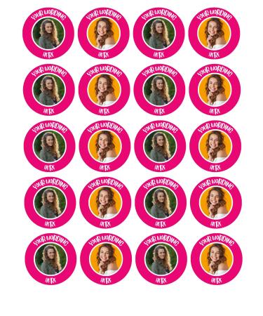 edible 20 x 5cm YOUR PHOTO Personalised cupcake toppers uncut HEN/BIRTHDAY/RETIREMENT (WAFER CARD)