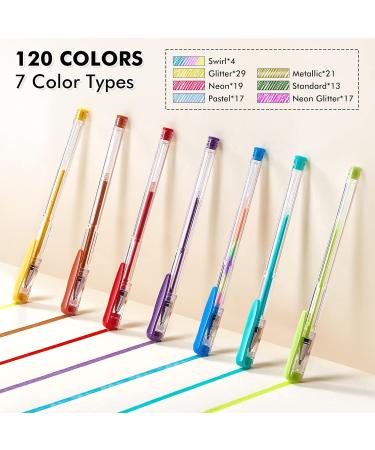 Shuttle Art 120 Unique Colors Gel Pen Set for Adult Coloring Books - Non-Duplicate Art Markers - Buy Online on GoSupps.com