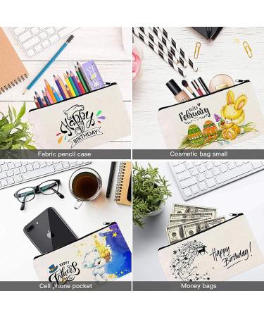 10 Pieces DIY Blank Bags - Travel Cosmetic Zipper Bags Bridesmaid Gifts Canvas Pencil Cases - Spring Collection - Buy Online on GoSupps.com