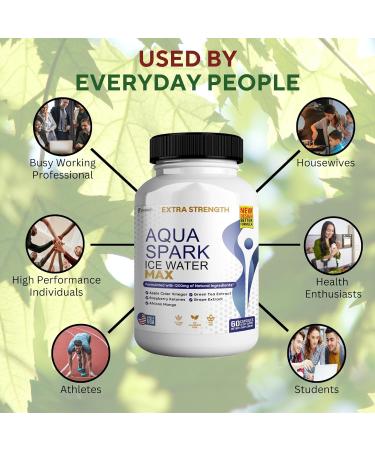 Aqua Spark Ice Water Max Extra Strength Weight Management Supplement 60 Capsules with Raspberry Ketones and Green Tea Extract (3) - Buy Online on GoSupps.com