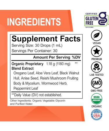 Candi Cleanse Support Supplement Drops - Organic Oregano Oil Drops Liquid & Black Walnut Wormwood - Extra Strength Overgrowth Balance Complex Natural Oral Gut Cleanser Detox Health Supplements 1 oz - Buy Online on GoSupps.com