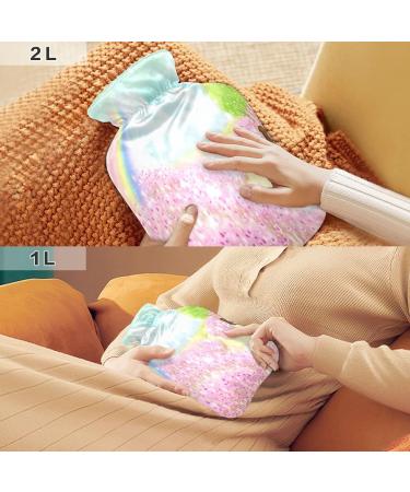 Rainbow Garden 2L Hot Water Bottle with Soft Fleece Cover | Ideal for Hot & Cold Compresses | International Shipping Available - Buy Online on GoSupps.com