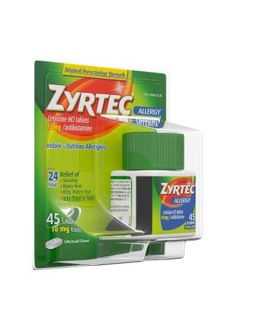 Zyrtec 24-Hour Allergy Relief - 45 Tablets - Buy Online on GoSupps.com