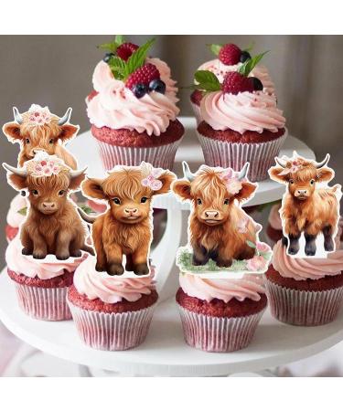 Highland Cow Cupcake Toppers Highland Cow Birthday Party Decorations 48PCS Cow Cupcake Picks Cow Birthday Cake Decorations Highland Cattle Cake Pick for Girls Cow Baby Shower Supplies - Buy Online on GoSupps.com