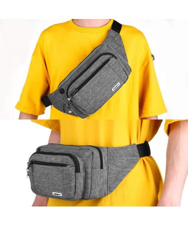 Speedsporting Water-Repellent Belt Pocket Bunkbag - Unisex Hip Bag for Hiking Gray (Model 3) - Durable Zippered Outdoor Gear - Buy Online on GoSupps.com
