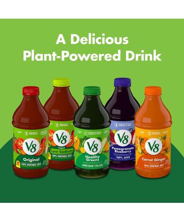 V8 Low Sodium Original Vegetable Juice 46 FL OZ Bottle (Pack of 6) - 100% Vegetable Blend with Tomato Juice - Buy Online on GoSupps.com