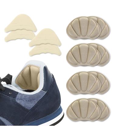 Sibba 6 Pairs Shoe Fillers for Big Shoes Includes 2 Pairs Adjustable Toe Filler Inserts and 4 Pairs Heel Grips Liner Insert Preventing Too Big Shoe Relieve Pain Foot Care Protector 6 Pairs Nude
