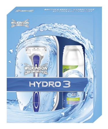 Wilkinson Sword Hydro3 gift set (1 device including 2 blades + Hydro Minigel Sensitive 75 ml)