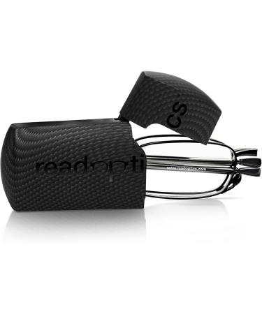 Buy Read Optics Foldable Full-Rim Reading Glasses for Men/Women - Prescription 2.0 Black Rectangular Style Includes Hard Shell Case & Travel Aid - Buy Online on GoSupps.com