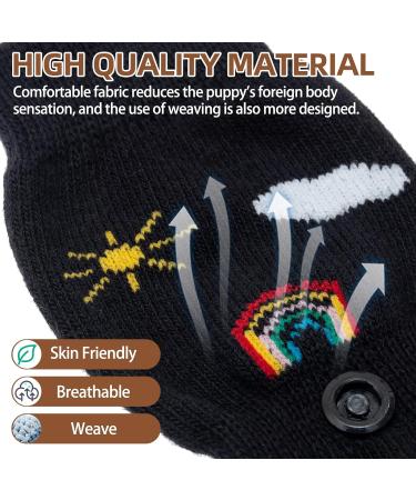 Pupeck Dog Socks - Anti-Slide Paw Protection for Indoor & Outdoor | 3 Pairs (Pack of 6) - Summer Heat Protection & Hardwood Floor Pads for Small Medium Large Dogs - X-Small Black & Rainbow - Buy Online on GoSupps.com