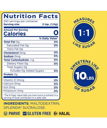 Splenda No Calorie Sweetener Granulated 1.2lb Bag - Pack of 1 - Buy Online on GoSupps.com