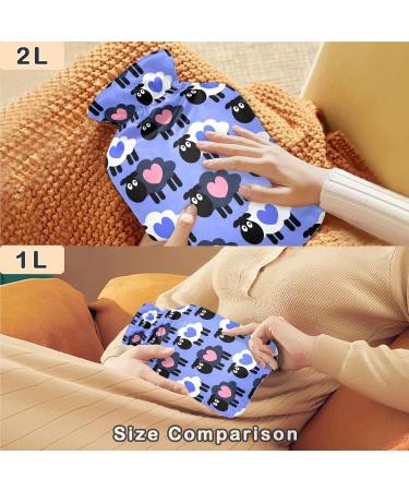 Naanle 2L Sweet Schaf Heat Bottle with Cover - Transparent Hot Water Bottle for Bed Hand & Feet Warmer - Pain Relief & Heat Therapy - Buy Online on GoSupps.com