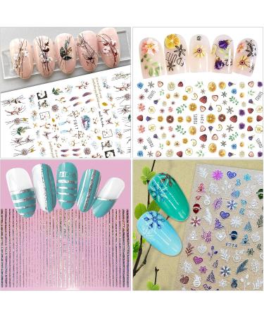 Nail Art Stickers: 24 Self-Adhesive Decals for Creative Nail Designs - Large Sheets Included | Nail Supplies Kit - Buy Online on GoSupps.com