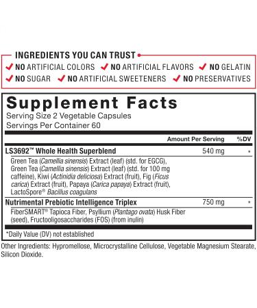 Force Factor ProbioSlim + Prebiotic Fiber, Metabolism Booster for Women & Men, Digestive Health Support, Green Tea Extract and Psyllium Husk Fiber, 120 Count (Pack of 2) - Buy Online on GoSupps.com