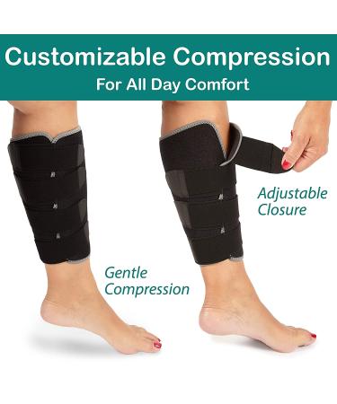 Calf Brace | Premium Compression Sleeve for Men & Women | Pain Relief & Support for Shin Splints, Lower Leg Pain & Calf Muscle Tears | Neoprene Adjustable Wrap for Runners - Buy Online on GoSupps.com