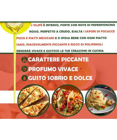 Oleificio Mallia - Extra virgin olive oil cold pressed with Olip chili pepper | 250 ml bottle of Italian extra virgin olive oil - Buy Online on GoSupps.com