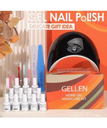 Gellen 10 Colors Gel Nail Polish Starter Kit with UV/LED Light, 24W Nail Dryer | DIY Home/Salon Manicure Set - Neon Rainbow Summer Nail Polish Gift for Her - Buy Online on GoSupps.com