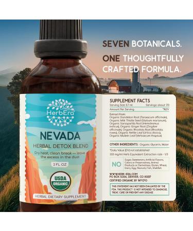 HerbEra Nevada Herbal Detox Blend - USDA Organic Extract Made in USA | Immune & Liver Support Liquid Drops | Dandelion Root Ginger Milk Thistle Rhodiola Sarsaparilla | 2 fl oz - Buy Online on GoSupps.com