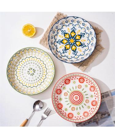 Serving Plates 4pc Dinner Plate Simple Romantic Cream Ceramic Embossed Afternoon Tea Home Dessert Plate Fruit Plate Bread Plate for Kitchen Restaurant Banquet Kitchen Decoration for Appetizer Dinner  - Buy Online on GoSupps.com