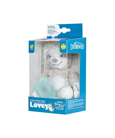 Dr. Brown's Baby Lovey Sloth Pacifier Holder & Teether Clip with HappyPaci - 100% Silicone, 0-12m - Buy Online on GoSupps.com