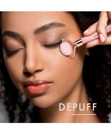 Fancii Rose Quartz Facial Roller Massager | Anti-Aging Jade Skincare Tool | 100% Brazilian Quartz for Face Eyes & Body - Buy Online on GoSupps.com