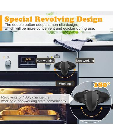 2 Pack Crosize Oven Door Locks - Childproof, Heat Resistant, Non-Toxic - Easy Install Child Safety Locks for Toddlers and Babies - No Drill, Paste Design (Black) - Buy Online on GoSupps.com