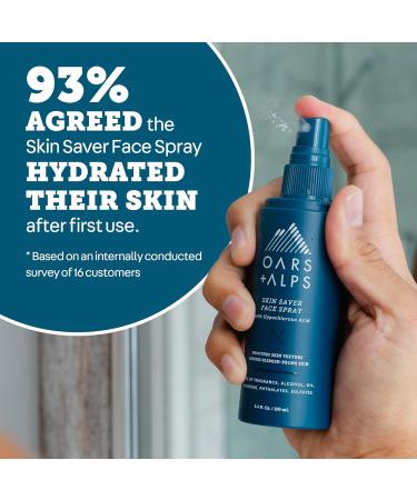 Oars + Alps Skin Saver Facial Spray for Sensitive Skin Face Spray with Hypochlorous Acid for Breakouts Itchy Acne- Prone Skin Rashes Redness Workouts Traveling Safe & Clean Ingredients 3.4oz - Buy Online on GoSupps.com