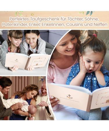 Baptism Gift for Young Girls | Personalized Baptismal Memory Album & Guest Book | High-Quality Gift for Godchildren | Unique Godfather Keepsake - Buy Online on GoSupps.com