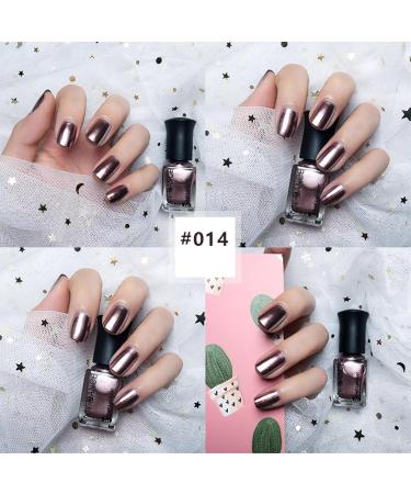 Rose Gold Nail Polish Metallic Nail Polish Nail Varnish Metal Effect Quick Dry Quick Dry & Long Lasting Nail Lacquer Mirror Shiny Nail Color for DIY Home Manicure Girls Women Gift TJ014 - Buy Online on GoSupps.com