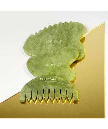 EcoTools Limited Edition Gua Sha Kit Scalp Body & Face Jade Stone Gua Shas Sculpt Depuff & Massage 3 Piece Gift Set Gua Sha Set 3CT - Buy Online on GoSupps.com
