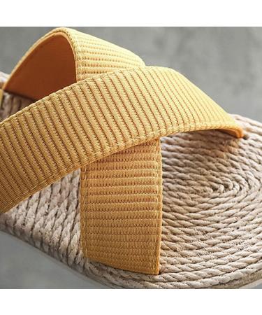 Shop HSYHKDSY Fashionable Slides - Elegant Yellow Flat Sandals for Women | Comfortable Summer Shoes | Glittering Vacation Style (Size 6 UK) - Buy Online on GoSupps.com