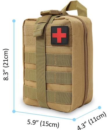 Buy Bituor Tactical First Aid Bag - Waterproof Molle EMT Pouch for Outdoor Camping Travel & Adventure (Brown) | Premium Survival Gear - Buy Online on GoSupps.com