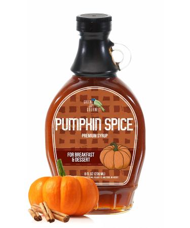 Green Jay Gourmet Pumpkin Spice Syrup - Premium Breakfast Syrup with Pumpkin, Spices & Lemon Juice - All-Natural, Non-GMO Pancake Syrup, Waffle Syrup & Dessert Syrup - 8 Ounces Pumpkin Spice 8 Fl Oz (Pack of 1)