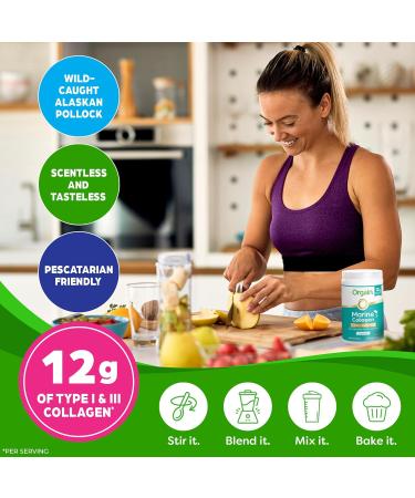 Orgain Wild-Caught Marine Collagen Peptides Powder for Women & Men Hair Skin Nail & Joint Support Supplement 12g Collagen Per Serving Pescatarian & Paleo Non-GMO Unflavored Type I & III 8.5oz - Buy Online on GoSupps.com
