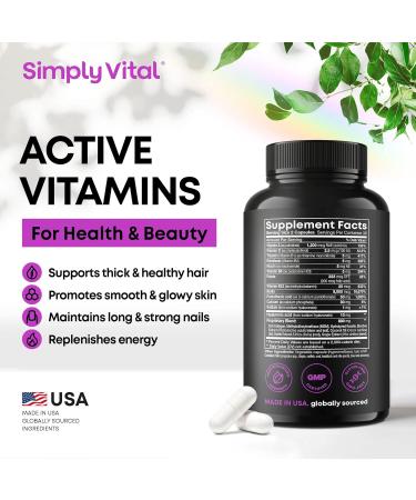 Bundle & Save 20% - Vitamin B12 & Biotin for Hair, Skin & Nails | Health & Beauty Complex with Marine Collagen Peptides | Hair Growth, Energy & Mood Boost | Made in USA - Buy Online on GoSupps.com