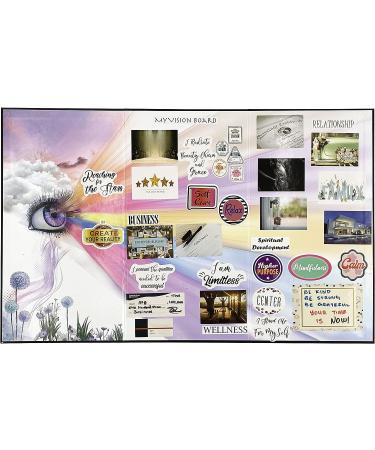 3-in-1 Vision Board Kit with 200+ Motivational Stickers - Manifest Your Goals with Law of Attraction | Foldable & Decorative Dry Erase Board (Zoe) - 27 x 17 - Buy Online on GoSupps.com