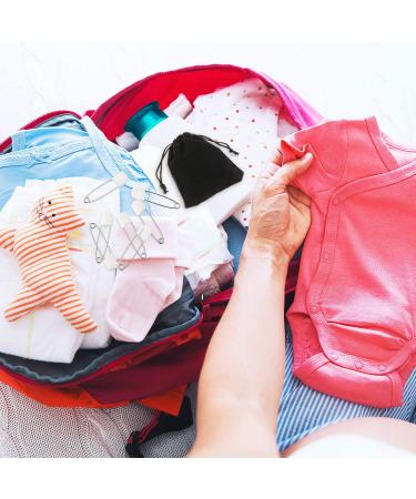 50 Piece Baby Safety Pins with Locking Closures - White Cloth Diaper Pins with Velvet Bag - Buy Online on GoSupps.com