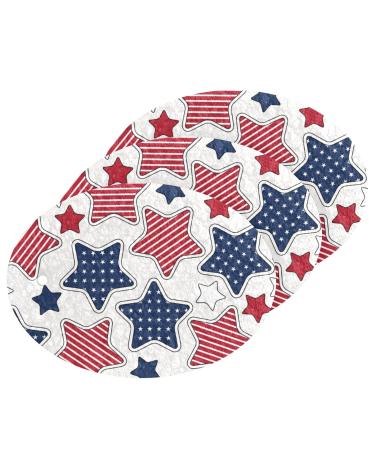 3-Pack Cleaning Kitchen Sponges Oval Us Dot & Stripe Stars Kitchen Cellulose Dishwashing Wood Pulp Cotton