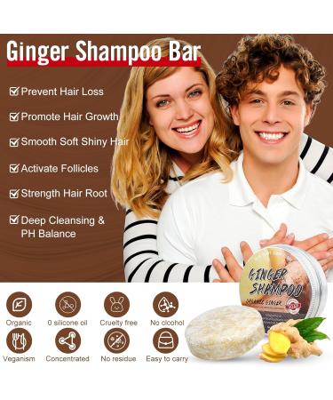 Ginger Hair Growth Shampoo Bar & Conditioner Set | Natural Anti Hair Loss PH Balanced Silicone-Free | Boost Hair Regrowth - Buy Online on GoSupps.com