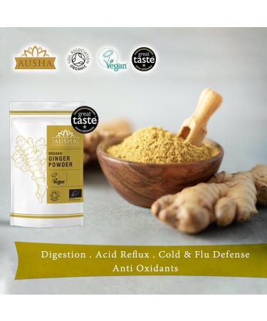 Ausha Organic Ginger Root Powder 500g | Great Taste Award Winner 2023 | 1 Pack - Buy Online on GoSupps.com