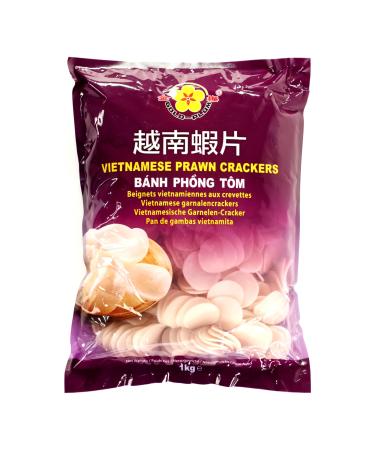 Gold Plum Vietnamese Uncooked Prawn Crackers Chips Snacks 1kg (Pack of 1)