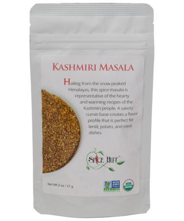 The Spice Hut Organic Kashmiri Masala Seasoning, Quick & Easy Spice Blend for Indian Cooking, 2 oz Kashmiri Masala Small Pouch  Salt Free