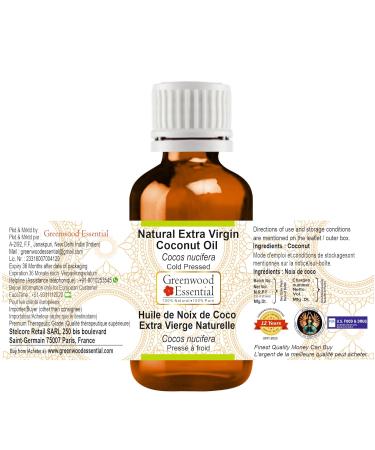 Buy Greenwood Essential Natural Extra Virgin Coconut Oil - Cold Pressed Pack of 5 (100ml each) - 100% Pure Cocos Nucifera - International Shipping Available - Buy Online on GoSupps.com